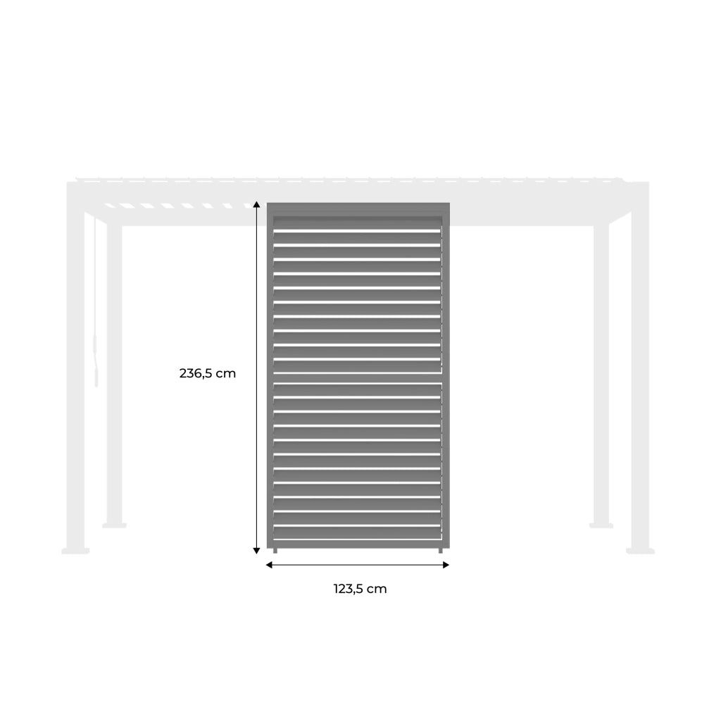 Persiana con lamelle orientabili 1.3m per pergola triomphe, antracite