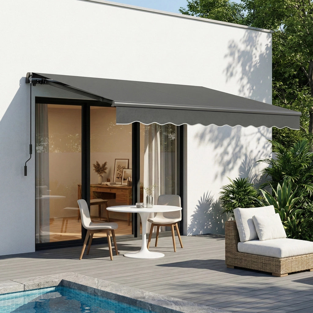 Tenda da giardino retrattile ¨C zephmum ¨C grigio 3.5x3m