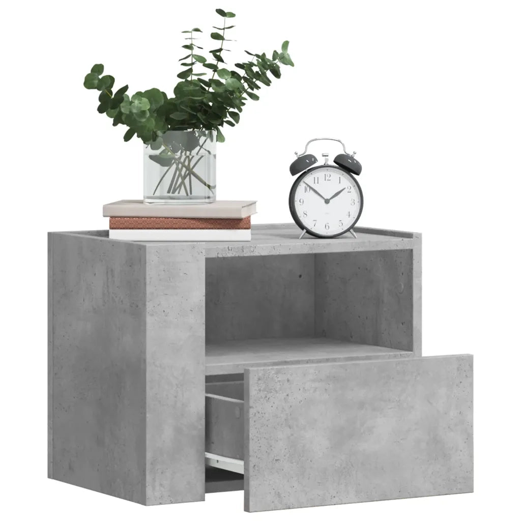Comodini a Muro 2 pz Grigio Cemento 45x30x35 cm 848318