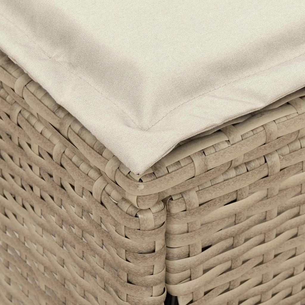 Sedia da giardino-Poggiapiedi da Giardino Beige e Crema 80 x 38 x 42 cm