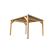 Pergola da giardino in legno lamellare 340x312 cm – gazebo con tetto a ventelle orientabili – pali 120x120 mm – VT3431T Foresta