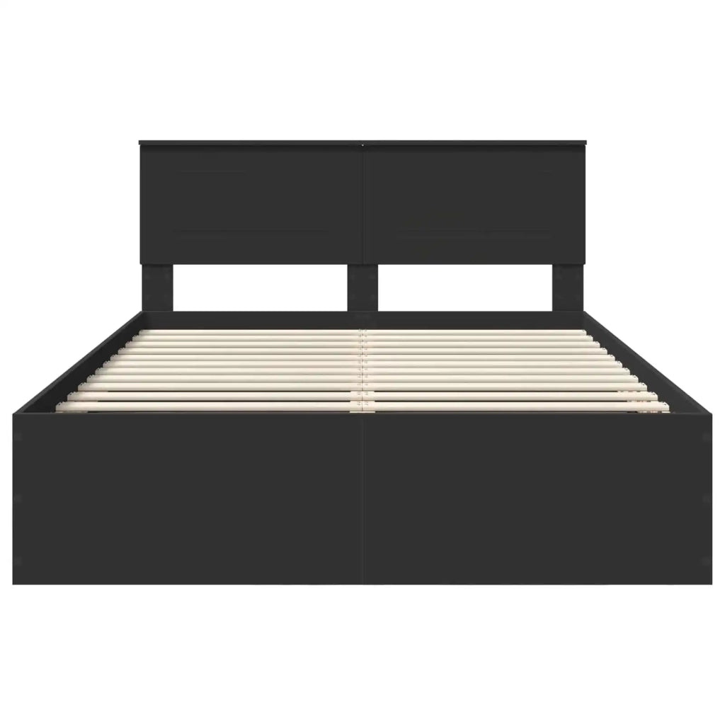 Struttura del letto-Giroletto Nero 150 x 200 cm Legno multistrato 472940