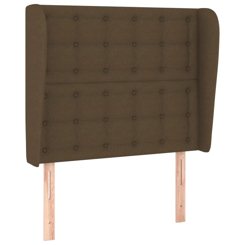 Testiera ad Orecchio Marrone Scuro 83x23x118/128 cm in Tessuto