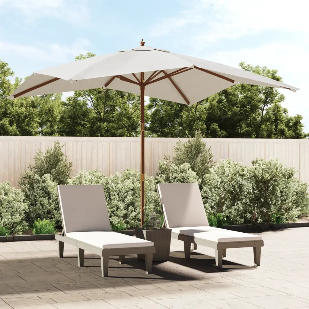Ombrellone da Giardino-Ombrello da Balcone con Palo in Legno Sabbia 300x300x273 cm