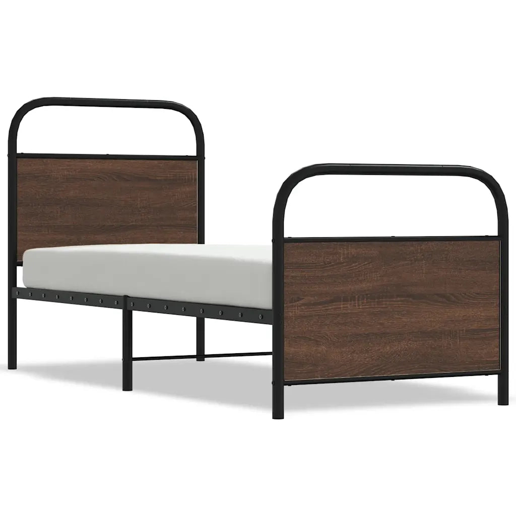 Giroletto senza Materasso-Struttura Letto Rovere Marrone 75x190cm in Truciolato 202111