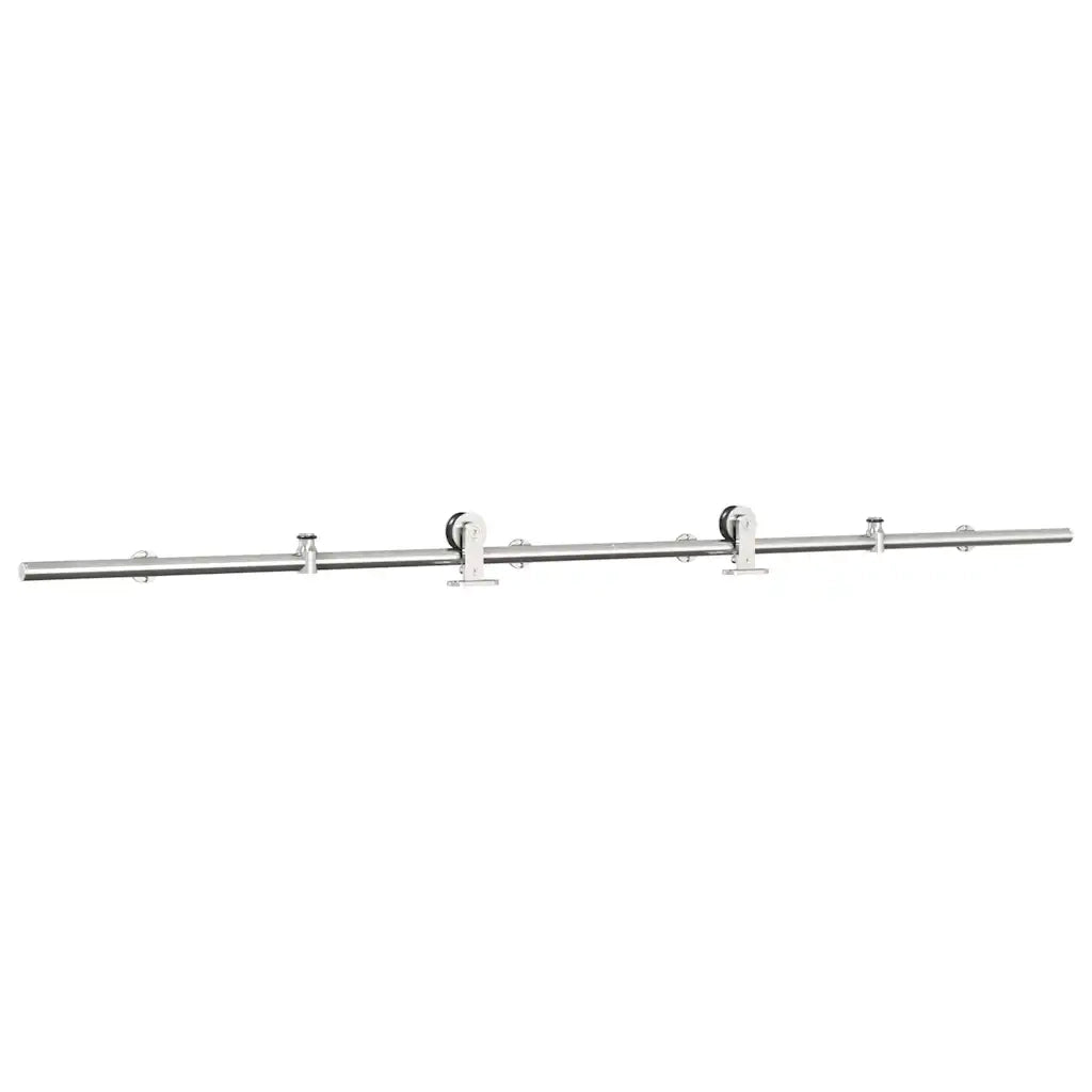 vidaXL Kit Binari Porta Scorrevole 200 cm Acciaio Inossidabile Argento