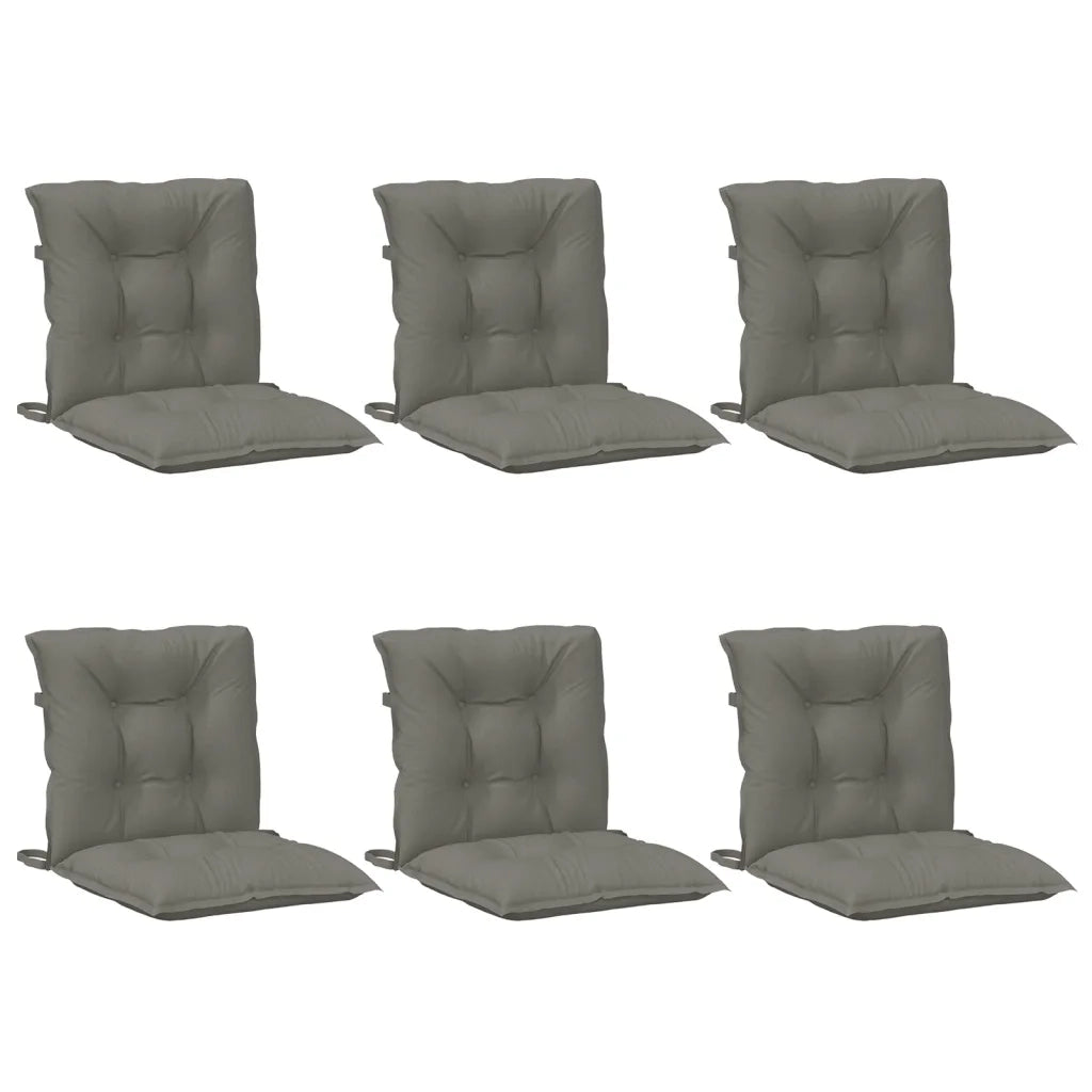 vidaXL Cuscini Sedia Schiena Bassa 6 pz Grigio Mélange 100x50x7 cm