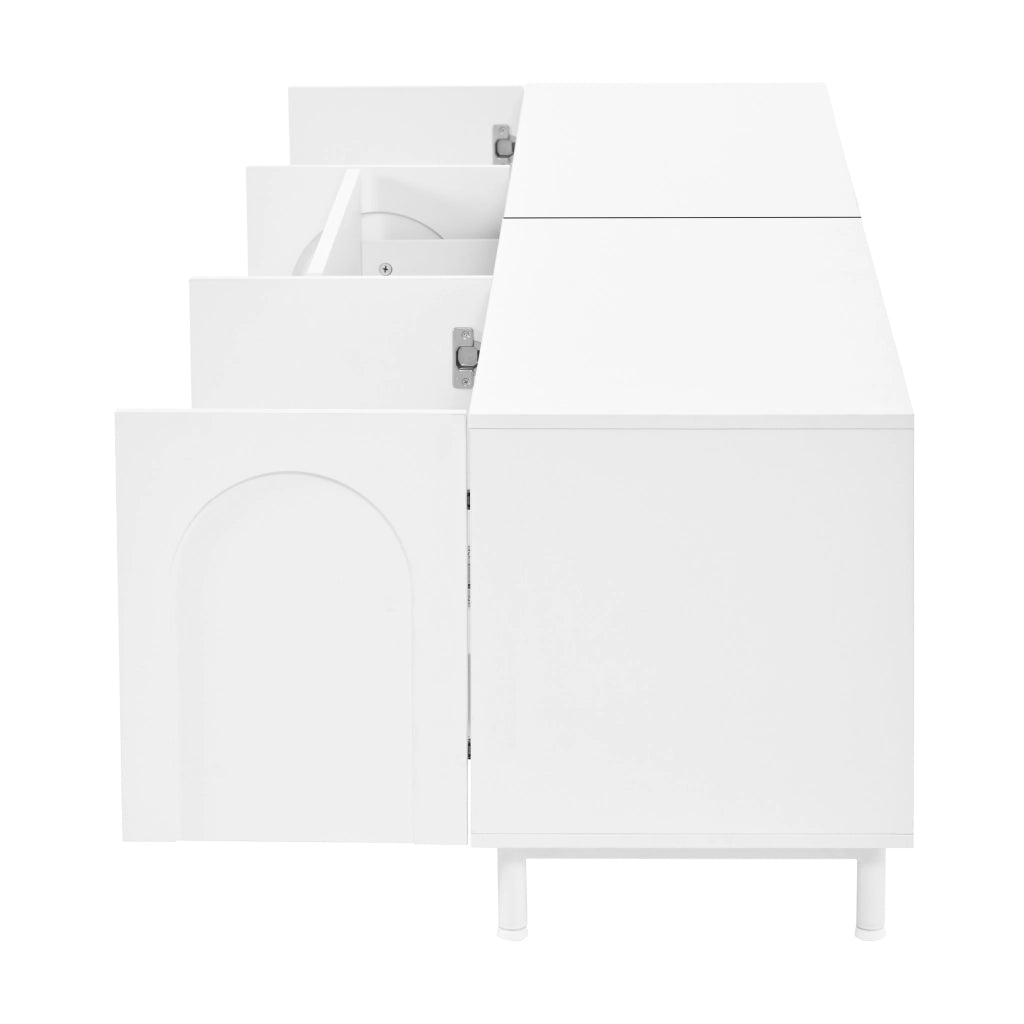 MOBILE TV 180x40x48 cm Bianco con 4 ante e 2 cassetti