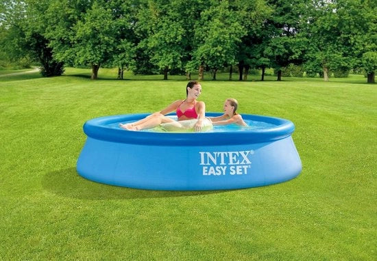 Piscina da giardino Easy Set 244cm x 61cm - Blu circolare - Opaca - Inflabile - Accessori per vasca idromassaggio