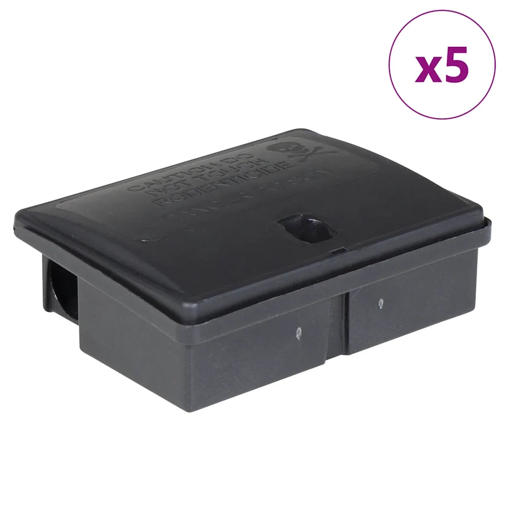 Trappole per Topi 5 pz Nere 13x10x4 cm CFW9879466