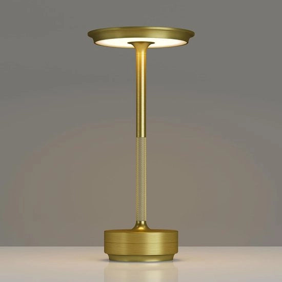 Lampada da Tavolo Senza Fili Ricaricabile - Lampada Portatile con Batteria da 3000mAh - 3 Colori Stepless Dimmabile con LED - Funzione di Memoria - Per Esterni - Giardino - Terrazza - Ristorante - Giallo