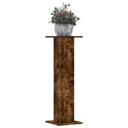 vidaXL Supporti per Piante 2 pz Rovere Fumo 30x30x95 cm in Truciolato