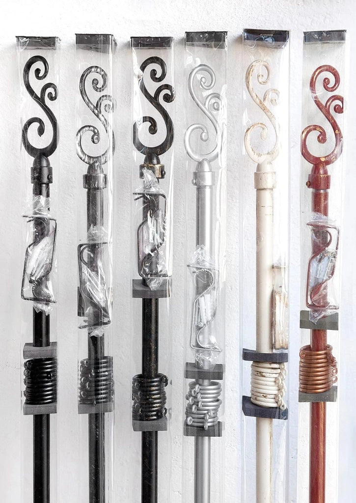 Bastone Tenda Ferro Estendibile 160-300 Asta Scorritenda modello Spirale Shabby Chic