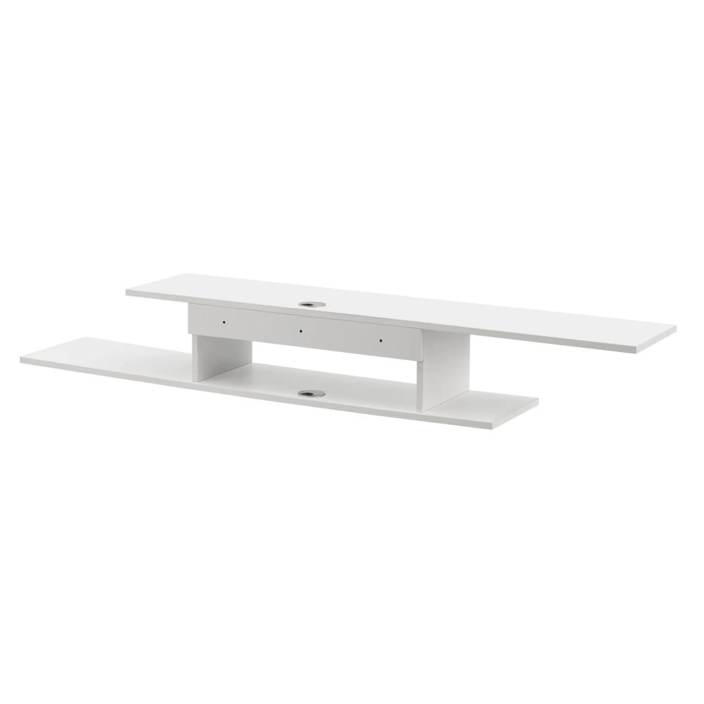 Scaffale dal design senza tempo per soggiorno/camera da letto mobiletto porta TV da parete 21 x 150 x 25 cm bianco 03_0011273