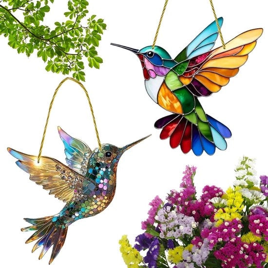 Due pezzi di decorazione per finestra ombrellone moderno acrilico ombrellone per finestra decorazione per finestra appesa per amanti degli uccelli decorazione per giardino appesa