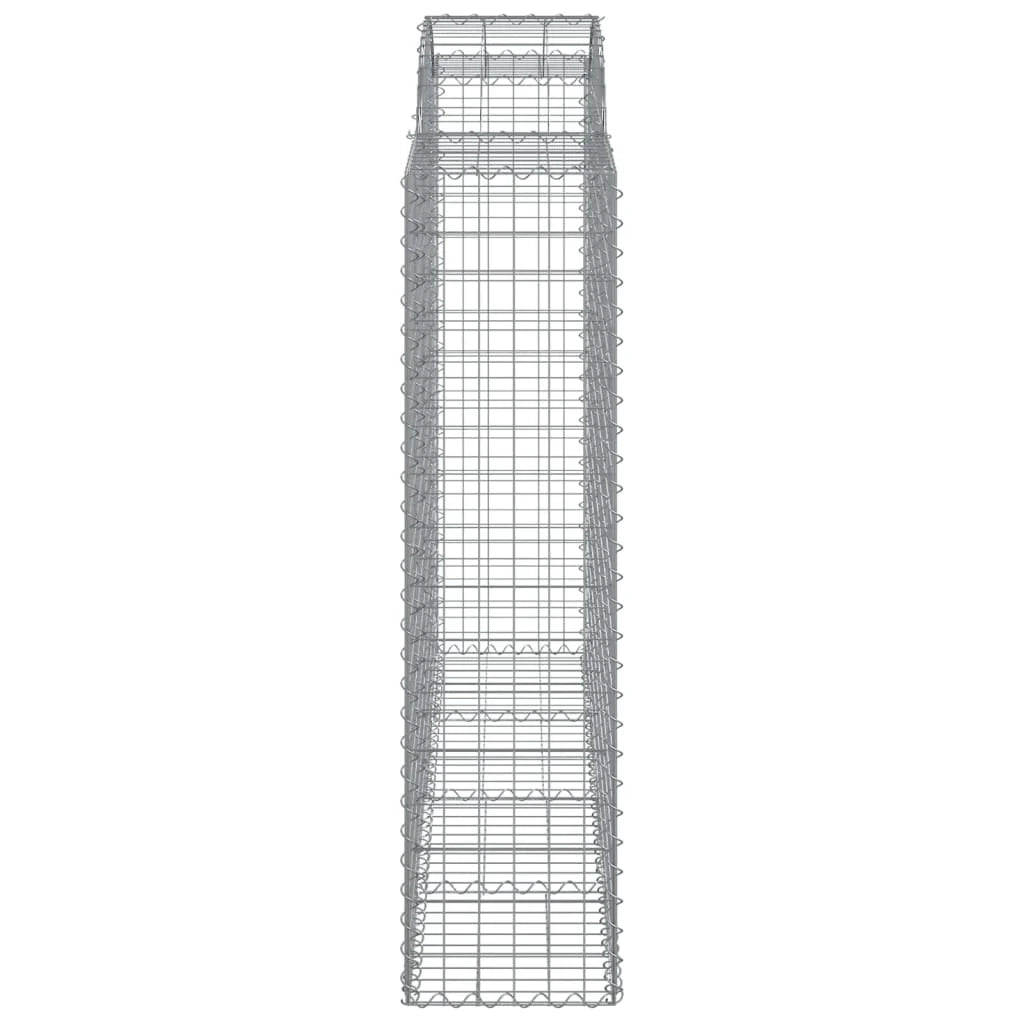 Set di 9 gabbioni ad arco per recinzione gabbia o muro di contenimento 200 x 50 x 160/180 cm ferro zincato argento 02_0041261