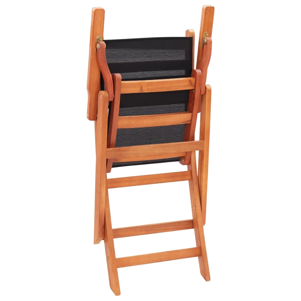 Sedie da Giardino Pieghevoli 2 pz Legno Eucalipto e Textilene cod mxl 5765