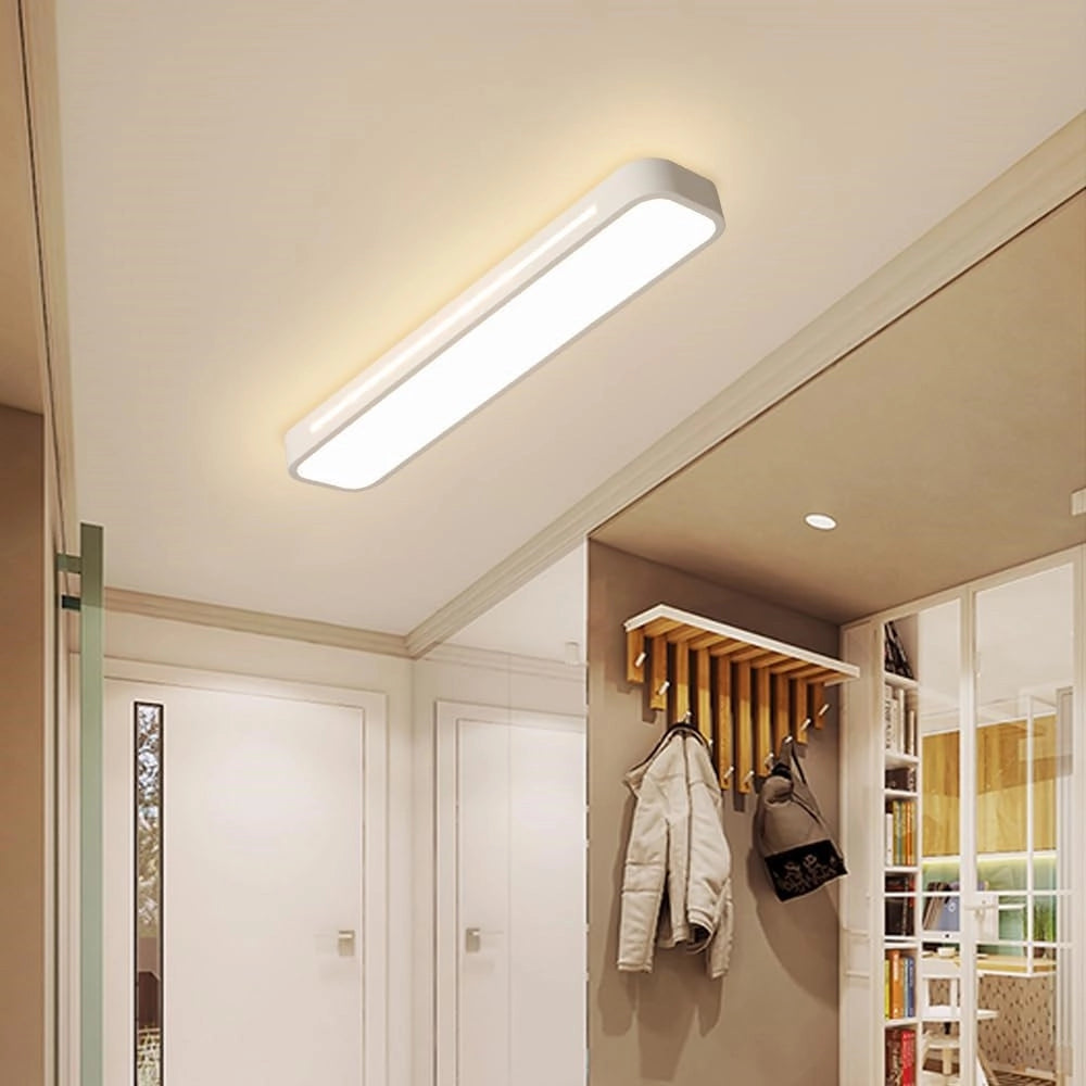 Trade Shop - Plafoniera Led 18w Bianco Soffitto Rettangolare Striscia Moderno Luce 4000k 50194 -