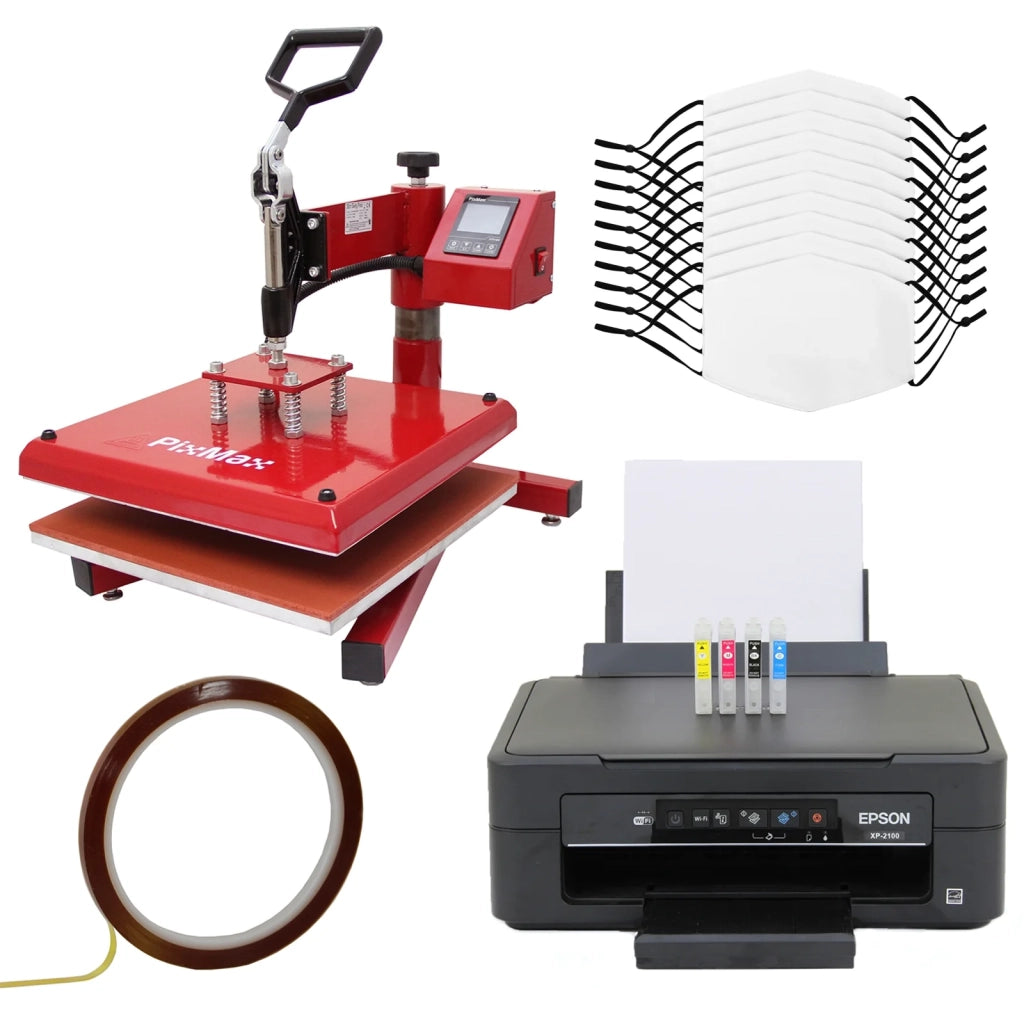 Kit per Sublimazione Pressa a Caldo - Stampante a Cartucce & 10 Mascherine