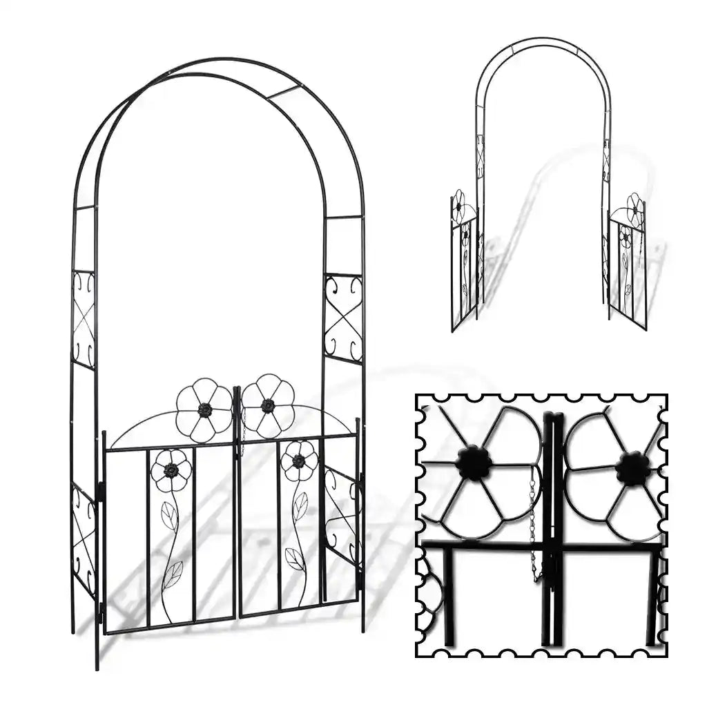 Arco con porta da giardino per piante rampicanti CFW7510247