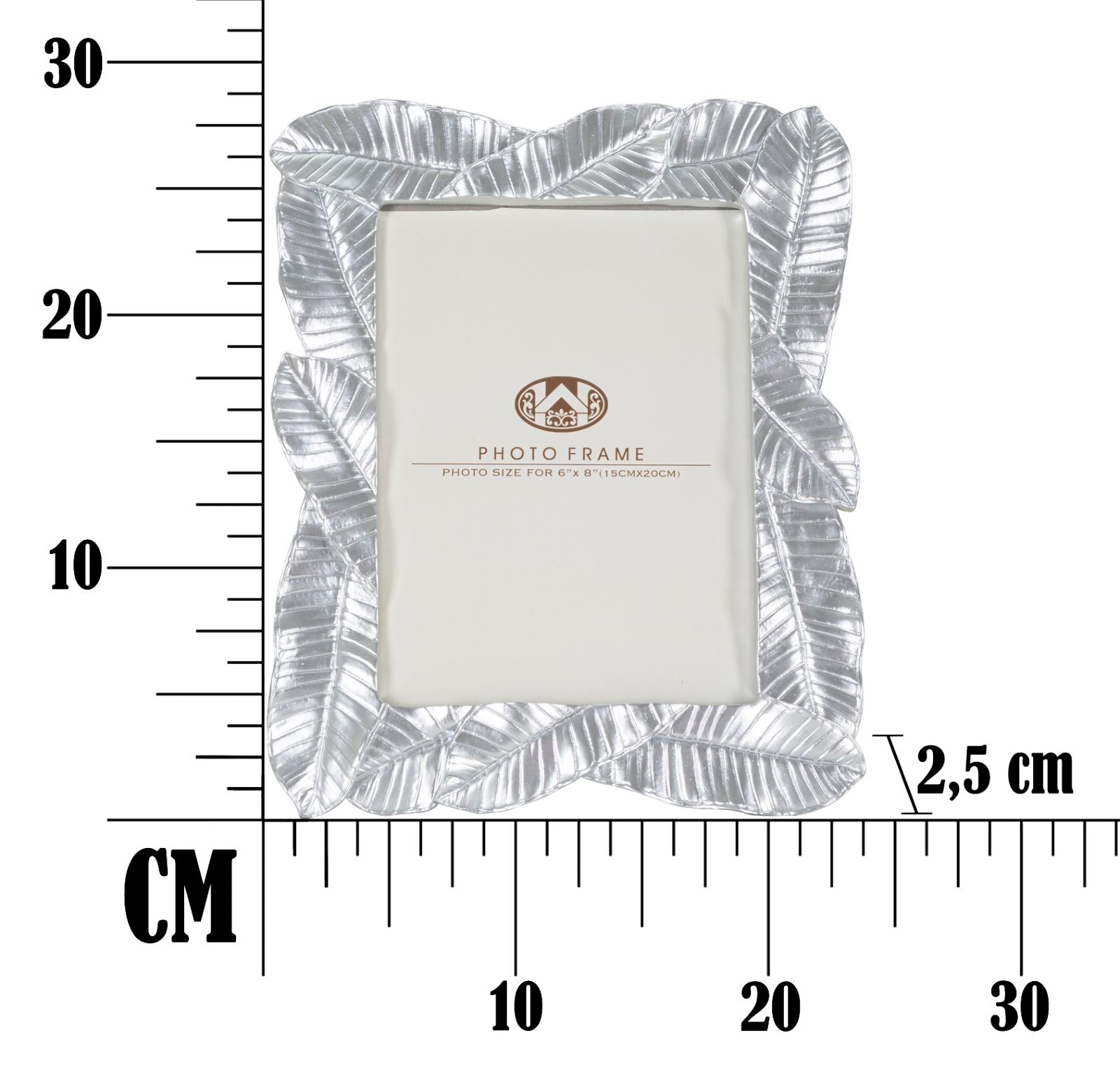 Cornice Lefy Silver 23x2,5x27,5 cm in Poliresina e Vetro