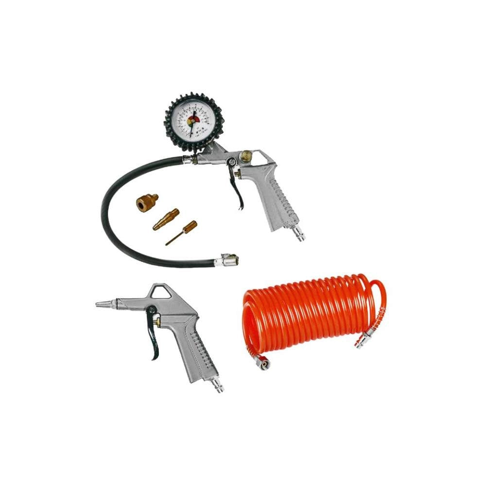 Kit Accessori Compressore Vinco 3 Pezzi con Tubo Spiralato 5 M