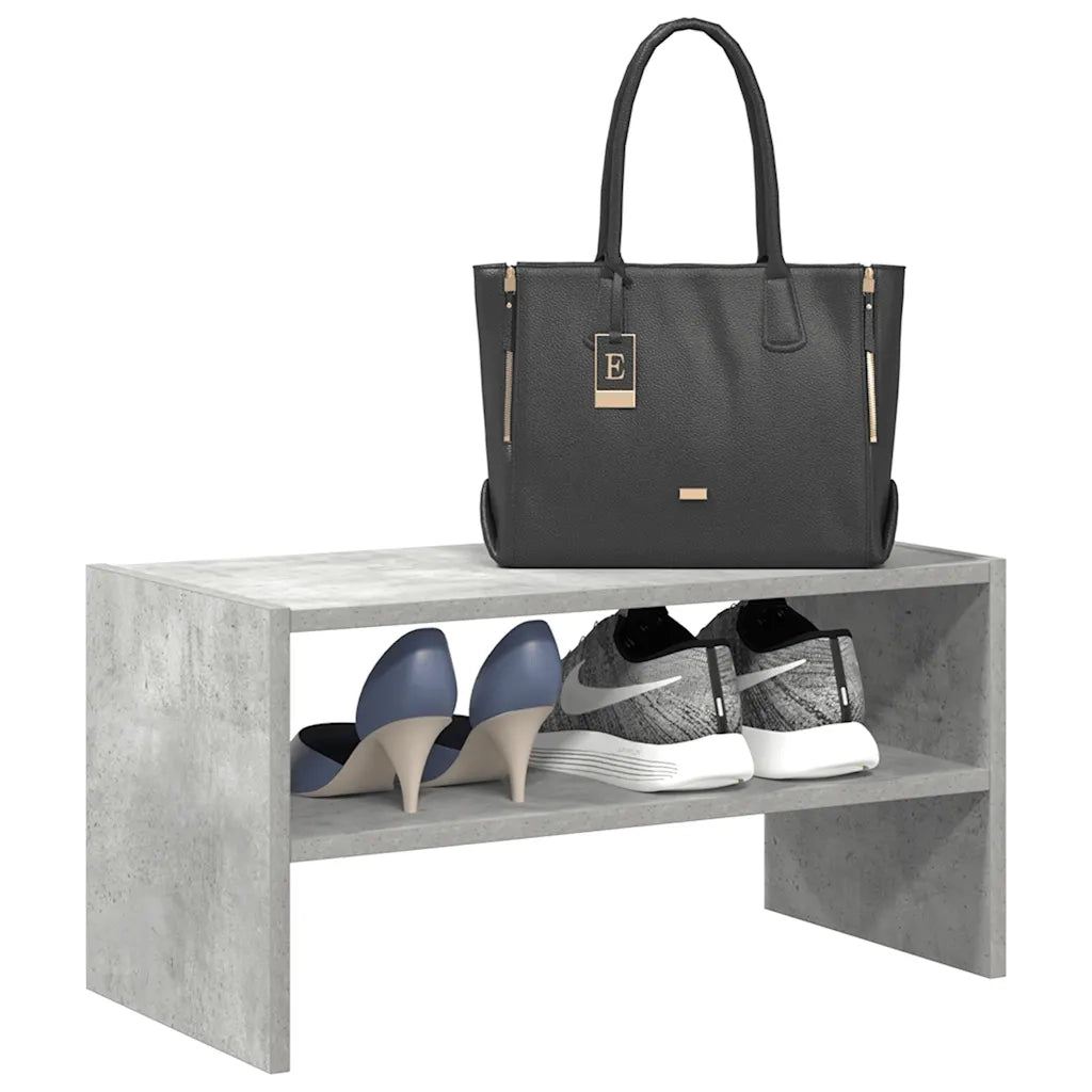 Scarpiera Impilabile-Scaffale per scarpe Grigio Cemento 60x30x30,5 cm