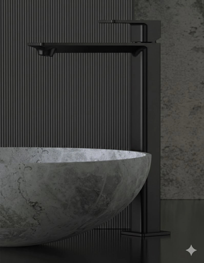 MISCELATORE MONOCOMANDO LAVABO ALTO ICON- Nero Opaco- MARIA- pezzi 1
