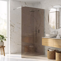 Parete Doccia Rea Flexi Brown / Chrome 110