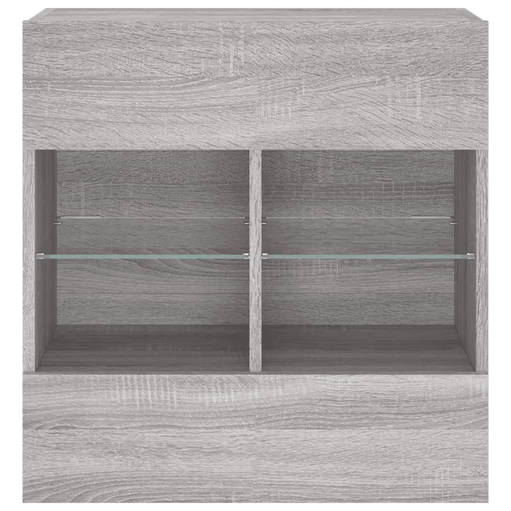 Mobile TV multimediale mensola TV credenza TV mobile TV da parete per sala da pranzo soggiorno camera da letto con luci LED Sonoma 58,5 x 30 x 60,5 cm grigio 02_0028052