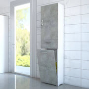 Aryanne, Armadio Multiuso 2 Ante 2 Ripiani Made in Italy, 45x195h cm Grigio Cemento