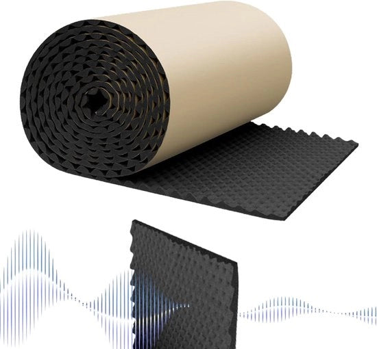 Pannelli di assorbimento acustico - Isolamento acustico pannelli per mura - Miglioramento dell'acustica - Velo di alta densità - 100 x 50 cm - Nero