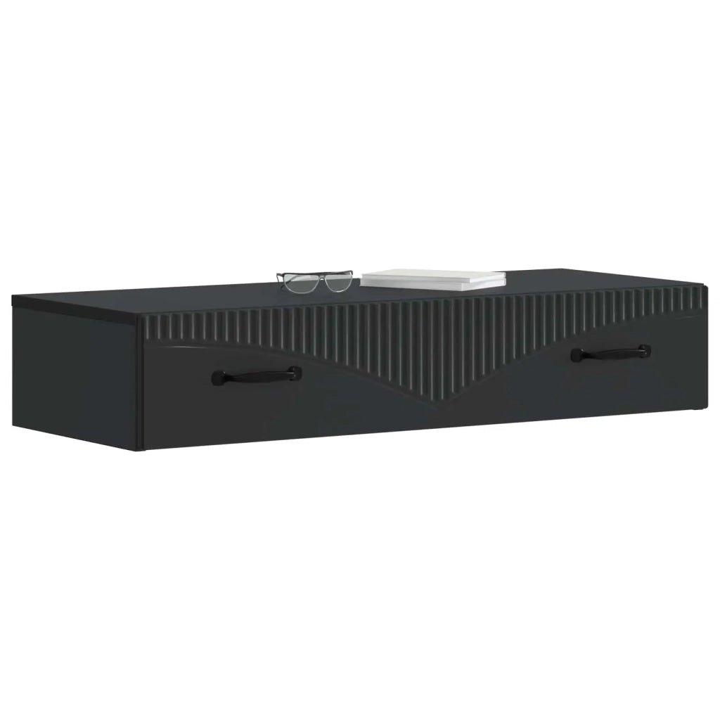 Tavolino da Parete Laterale Nero 87,5 x 34,5 x 17 cm 899006