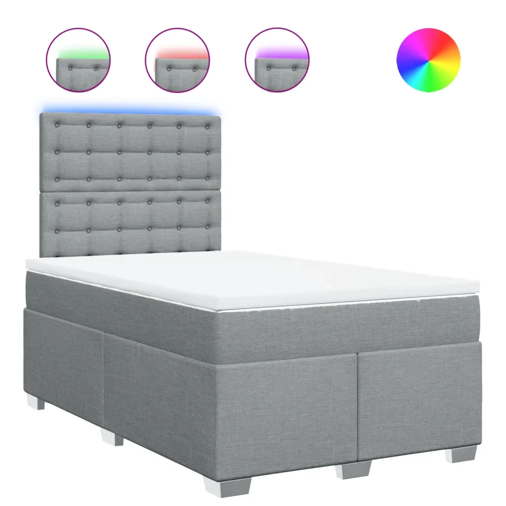 Giroletto a Molle con Materasso Grigio Chiaro 120x190cm Tessuto 3292741