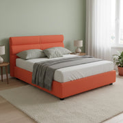 Letto Matrimoniale Brienno, Letto Matrimoniale Sfoderabile Made in Italy, Arancione