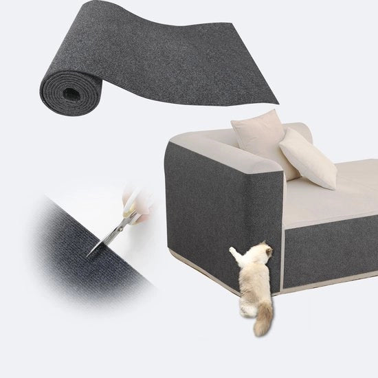 Matto di fissaggio per gatti, 200 x 40 cm, mattonelle fissabili per gatti, per arredamenti per gatti, protezione per muri, palo di fissaggio per gatti e riempimento sostitutivo (grigio scuro)