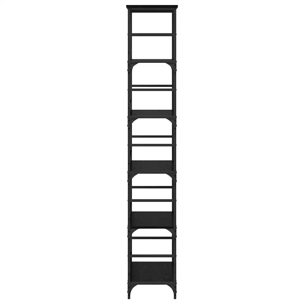 Libreria-Scaffale per Libri-Mobile di Stoccaggio Rovere Nero 50 x 33 x 188,5 cm Legno multistrato