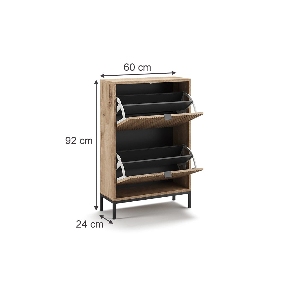 Vicco Scarpiera da ingresso Quercia vichinga 60 x 92 cm con cassetti