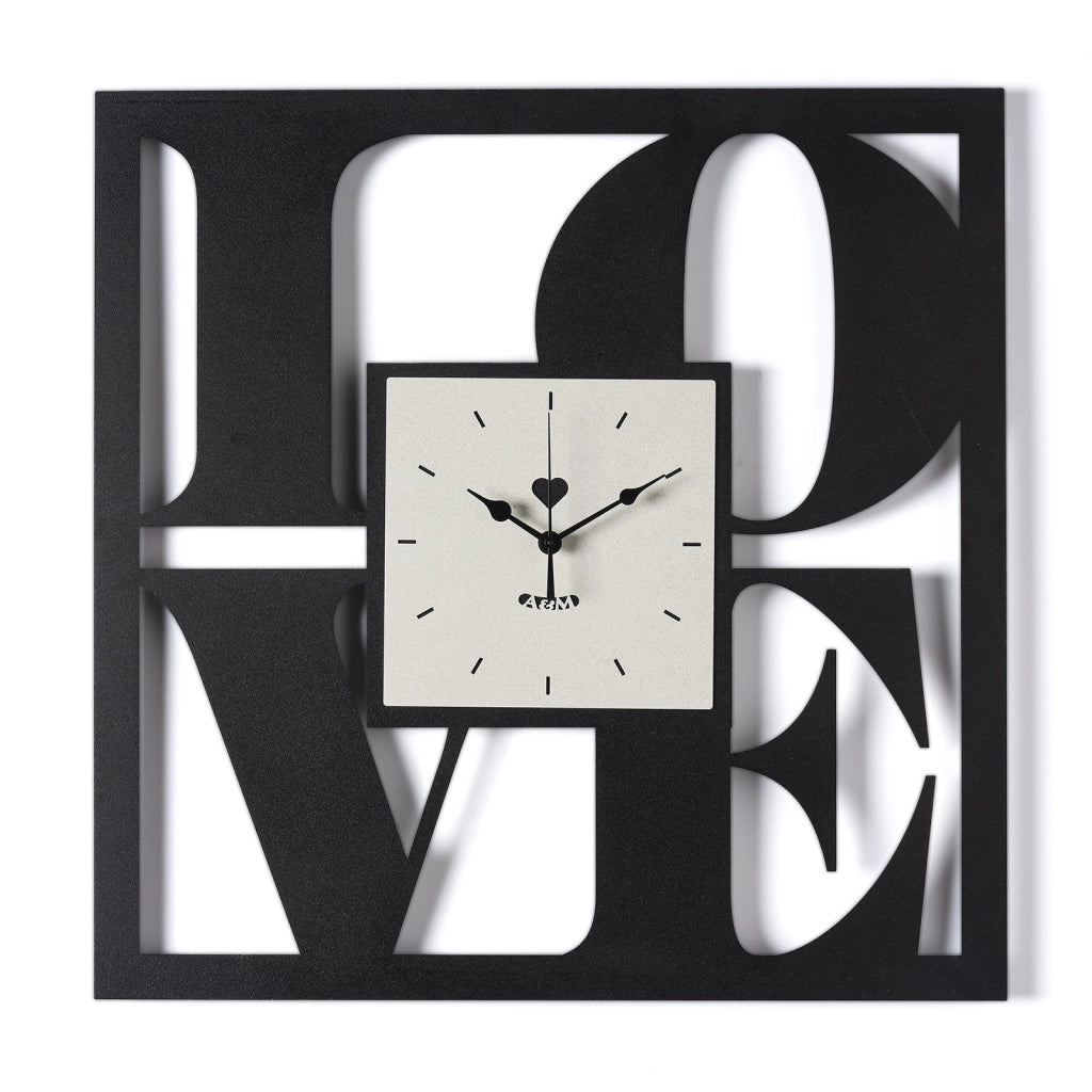 Orologio da parete di design Love Nero,avorio