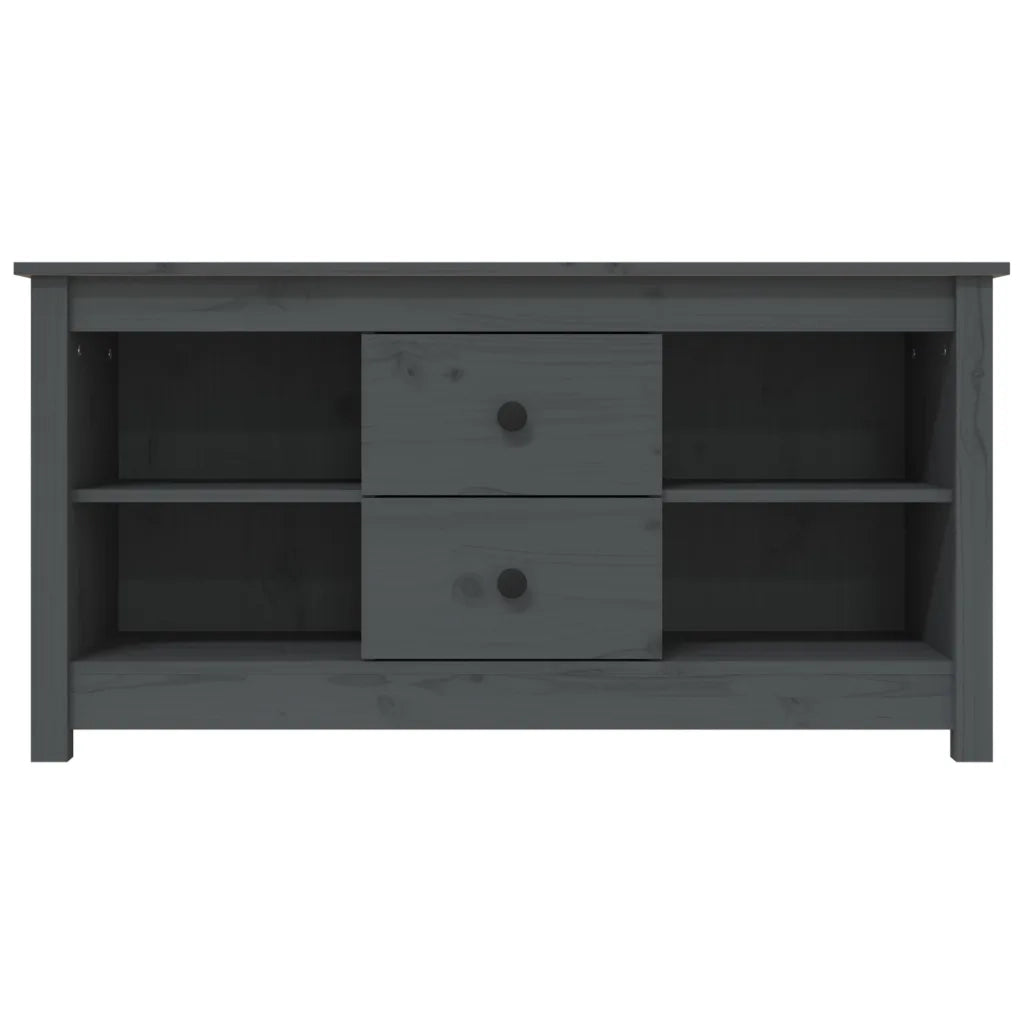 Mobile Porta TV Grigio 103x36,5x52 cm in Legno Massello di Pino cod mxl 25997