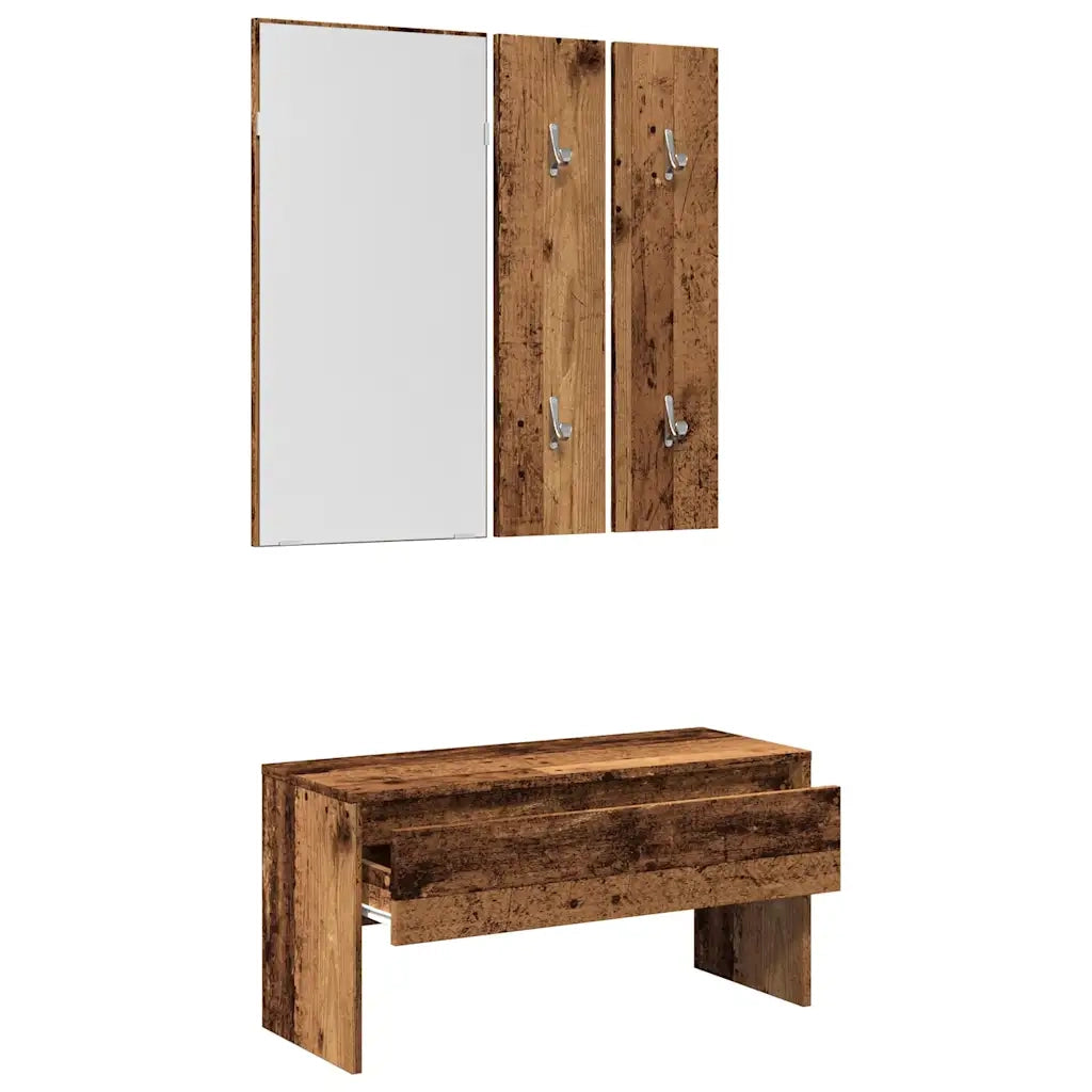 Set di Mobili da Corridoio Legno Antico in Legno Multistrato 857019