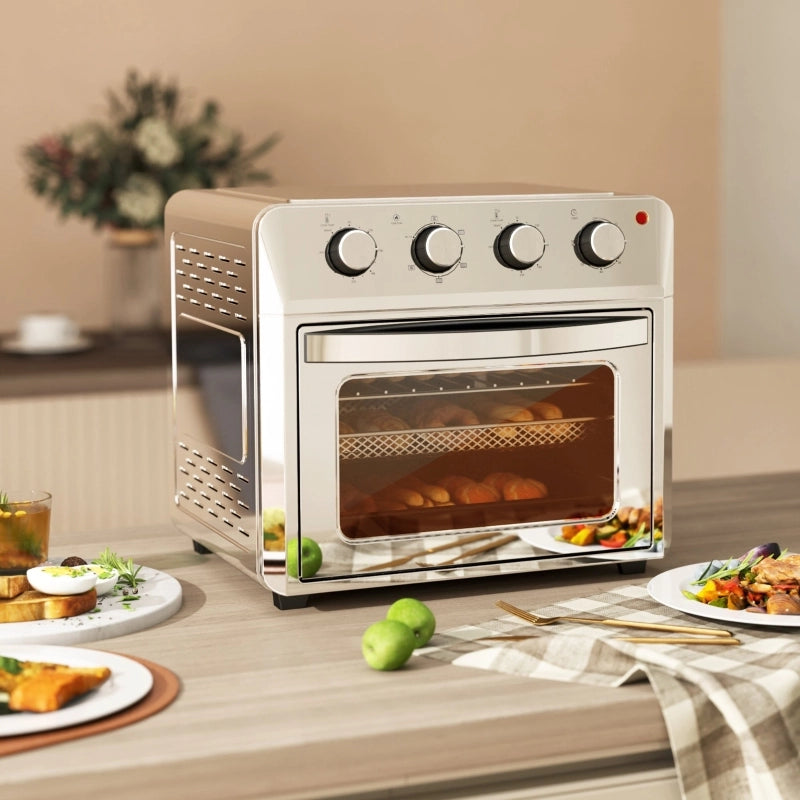 Mini Forno Friggitrice ad Aria 24 L 1600 W con 6 Modalità; Ventilazione 360° e Temperatura 90-230°C