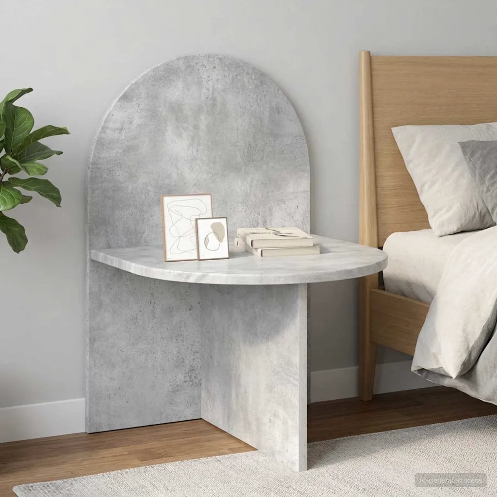 Comodino | Armadio da Notte | Mobiletto da notte Grigio Cemento 48 x 49 x 65 cm Legno ingegnerizzato