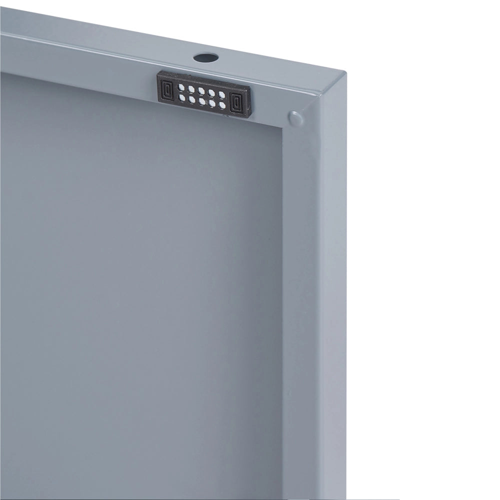 Credenza a 2 ante in acciaio grigio Home Office Mobili Ripiani Tappi per gambe Design industriale