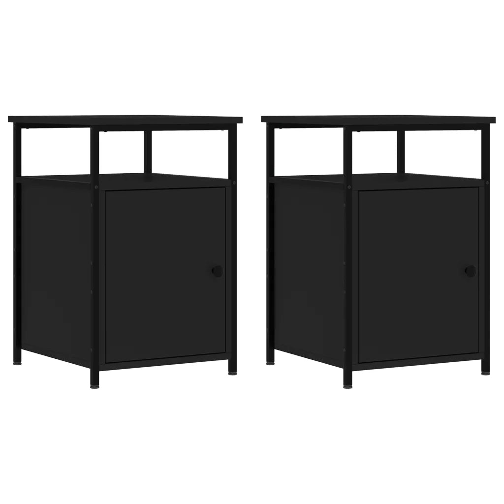 Comodini 2 pz Neri 40x42x60 cm in Legno Multistrato 826034