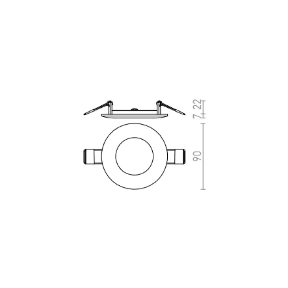 Faretto plafoniera DADA 9 da incasso nero cromato 230V LED 3W 3000K