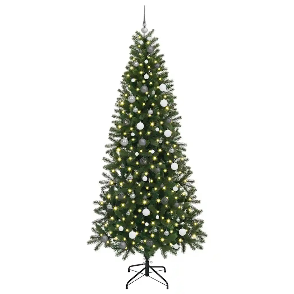 Albero di Natale artificiale con 300 LED Verde 240 cm PE e PVC