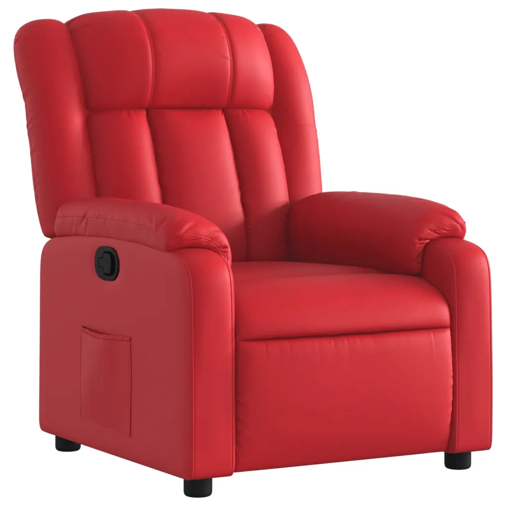 Poltrona Reclinabile Rossa in Similpelle 373565