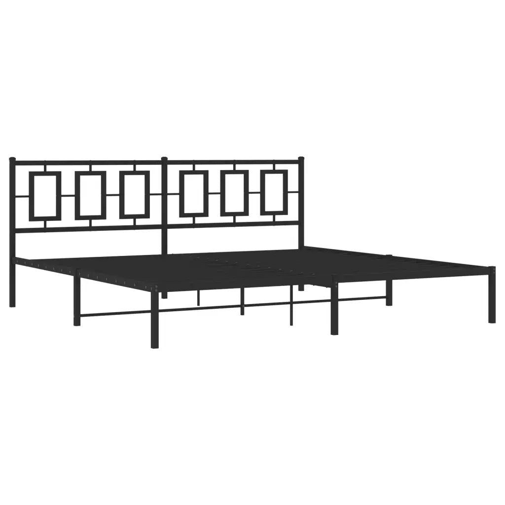 Giroletto con Testiera in Metallo Nero 200x200 cm