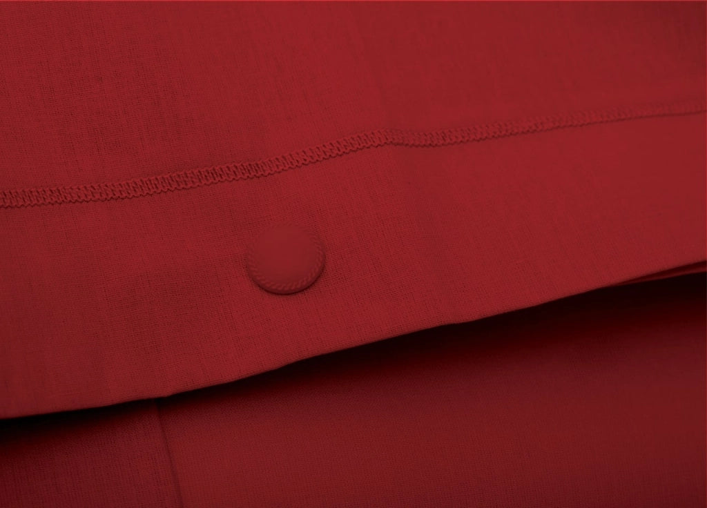Completo Lenzuola In 100% Cotone In Tinta Unita Made In Italy - Singolo - Rosso